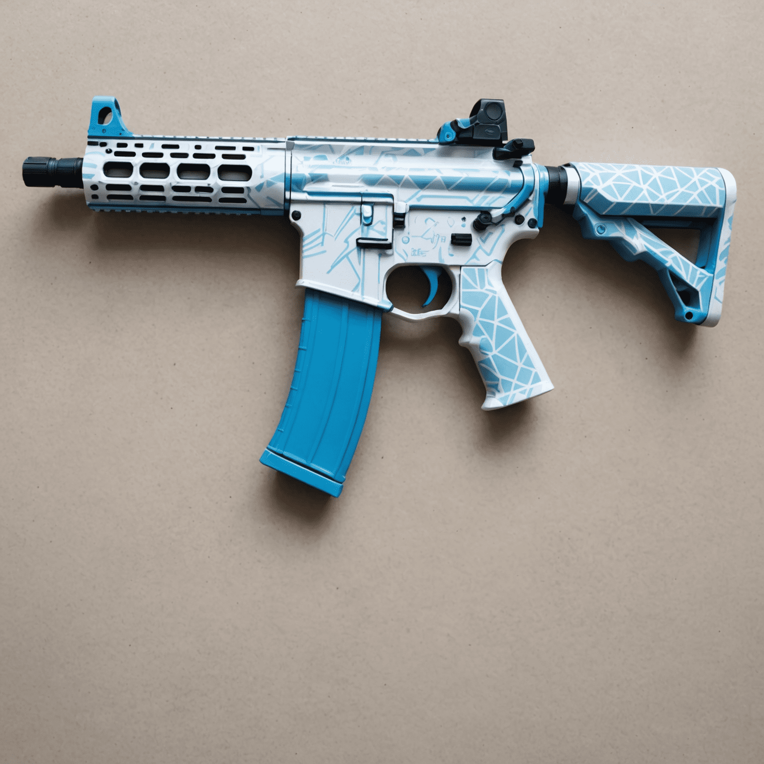 M4A4 with a pristine white base and subtle icy blue geometric patterns