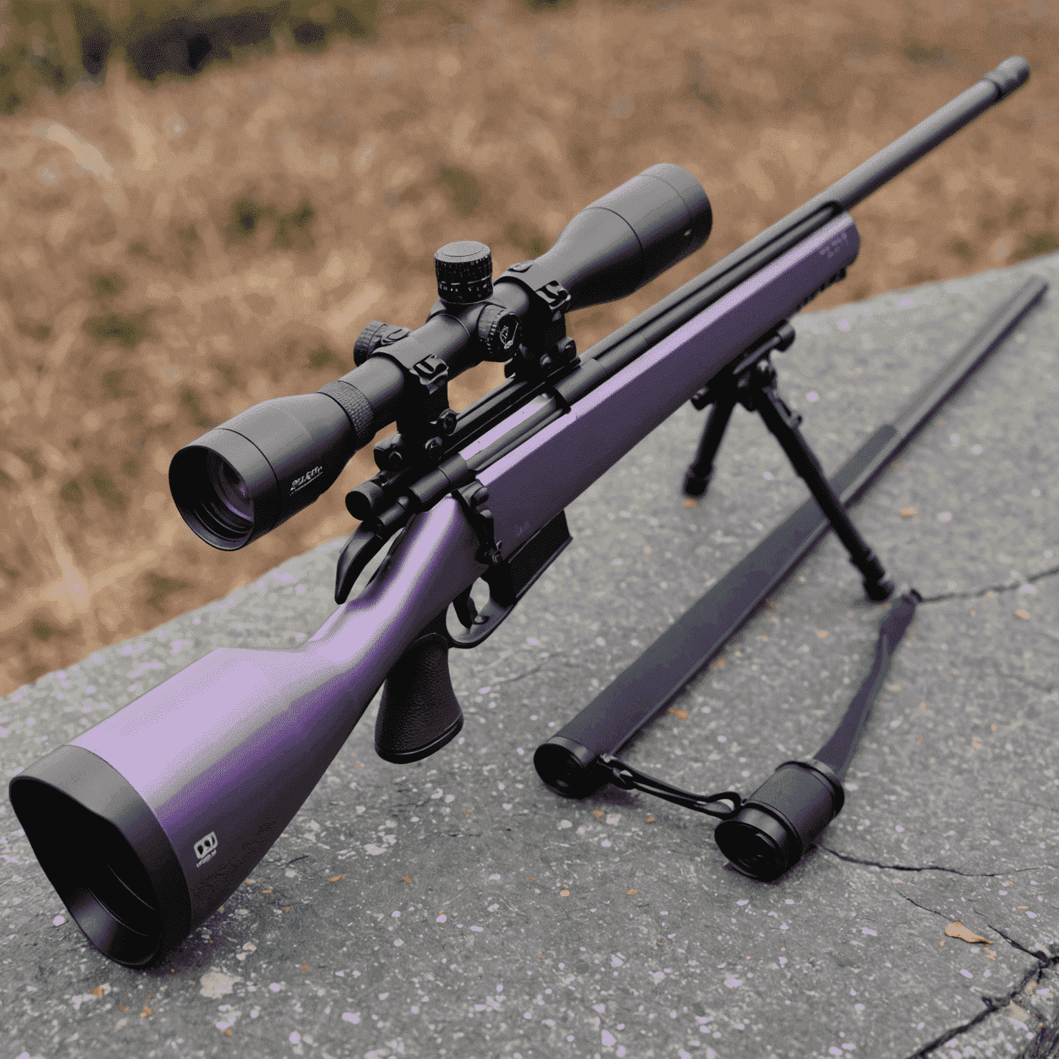 AWP with a brushed titanium finish and subtle purple-tinted reflections